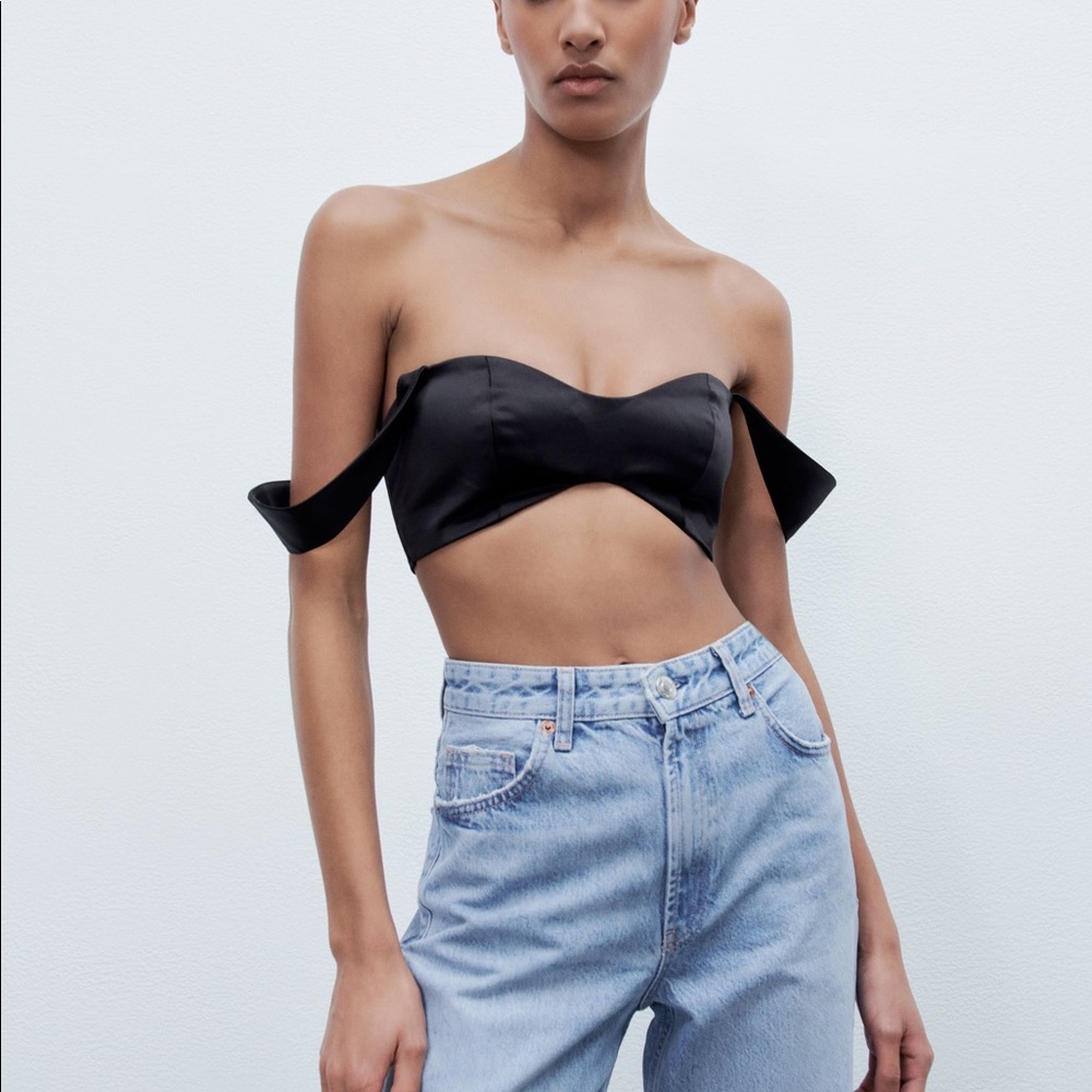 ZARA High Waisted Wide Leg Jeans